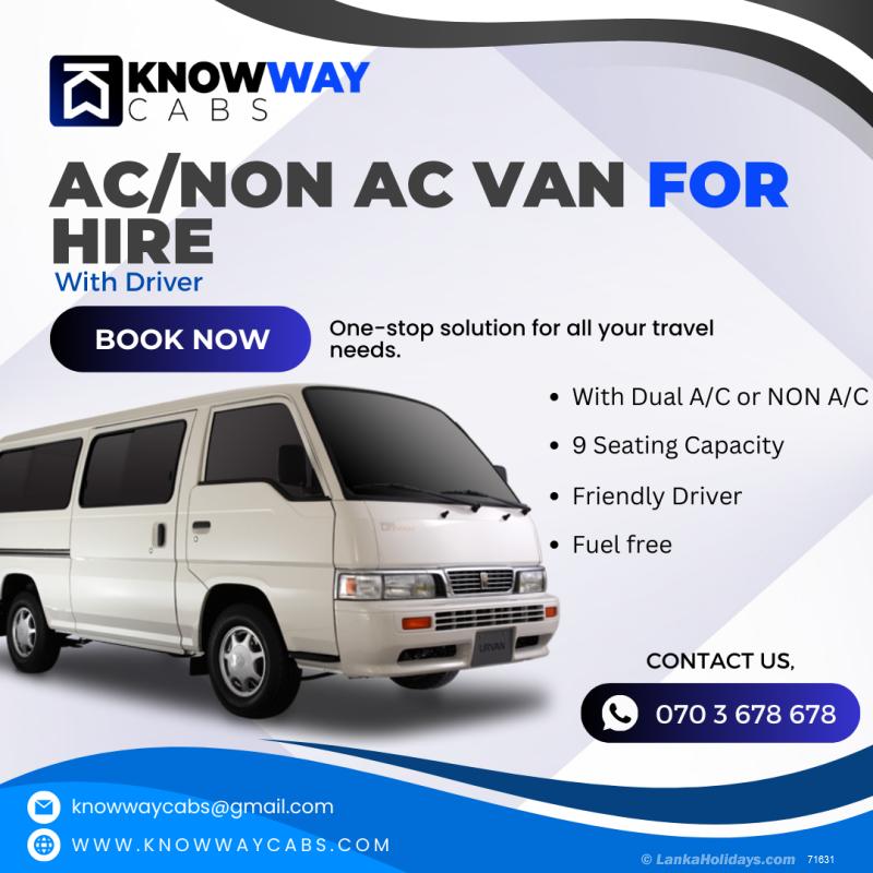 Van fo hire / KDH for hire / 070 3 678 6